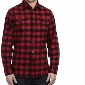 Jachs Red Buffalo check button down XL tall